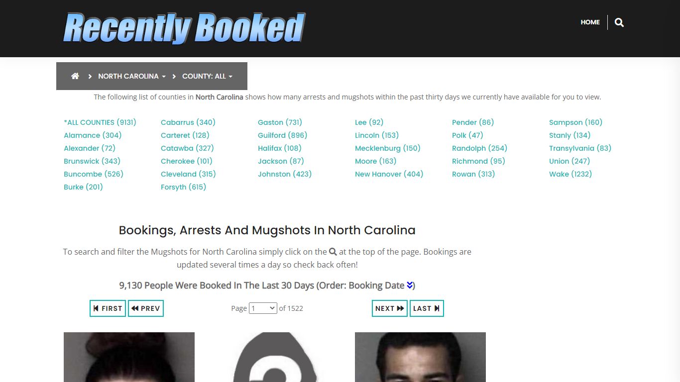 Recent bookings, Arrests, Mugshots in North Carolina - Recently Booked